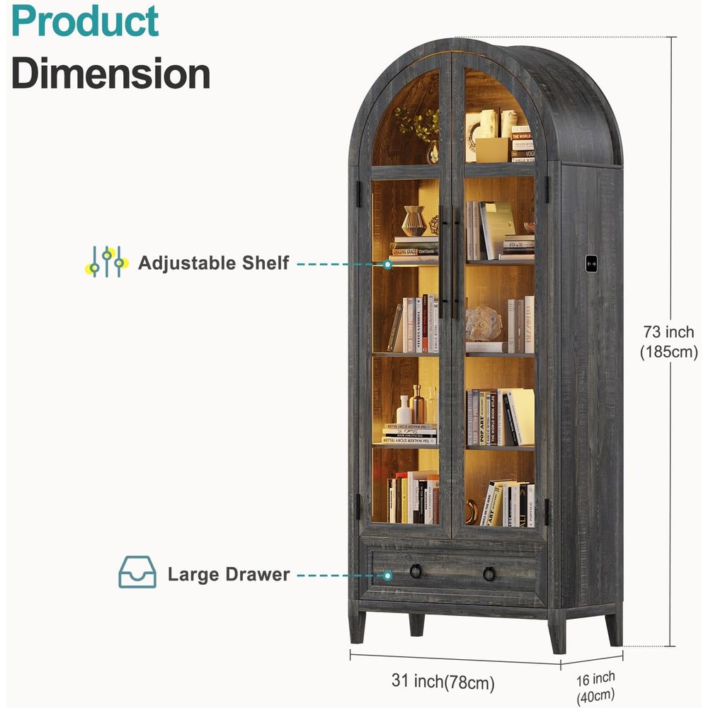 73 Arched Glass Display Cabine - Glass Cabinet Display ulasan dan harga