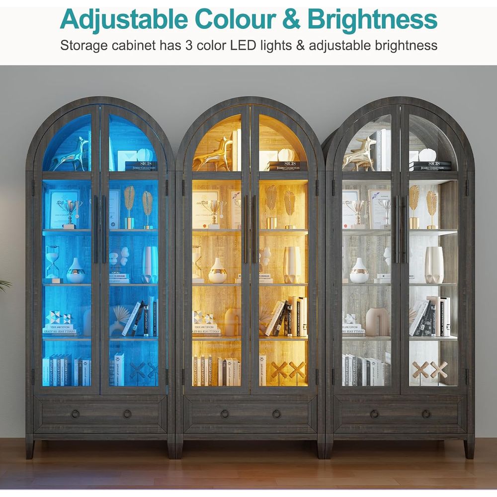 73 Arched Glass Display Cabine - Glass Cabinet Display ulasan dan harga