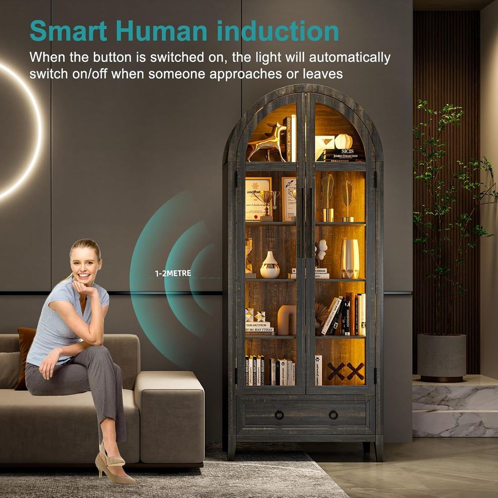 73 Arched Glass Display Cabine - Glass Cabinet Display ulasan dan harga