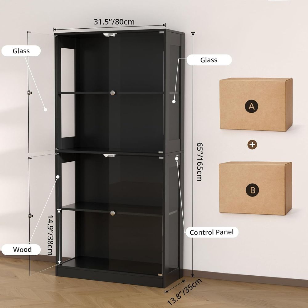 65 Glass Door Display Cabinet, - Glass Cabinet Display ulasan dan harga