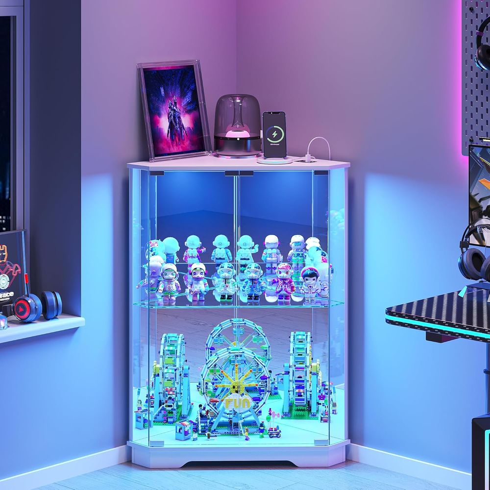 2-Tier Glass Display Cabinet w - Glass Cabinet Display ulasan dan harga