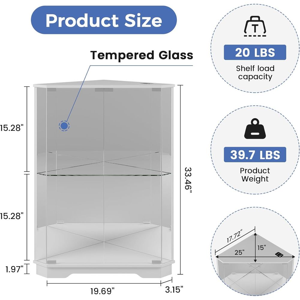2-Tier Glass Display Cabinet w - Glass Cabinet Display ulasan dan harga