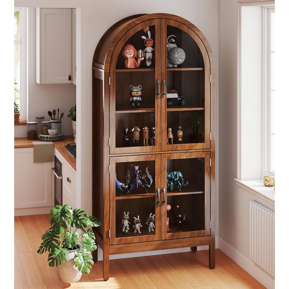 70.9 Tall Walnut Acrylic Glass - Glass Cabinet Display ulasan dan harga