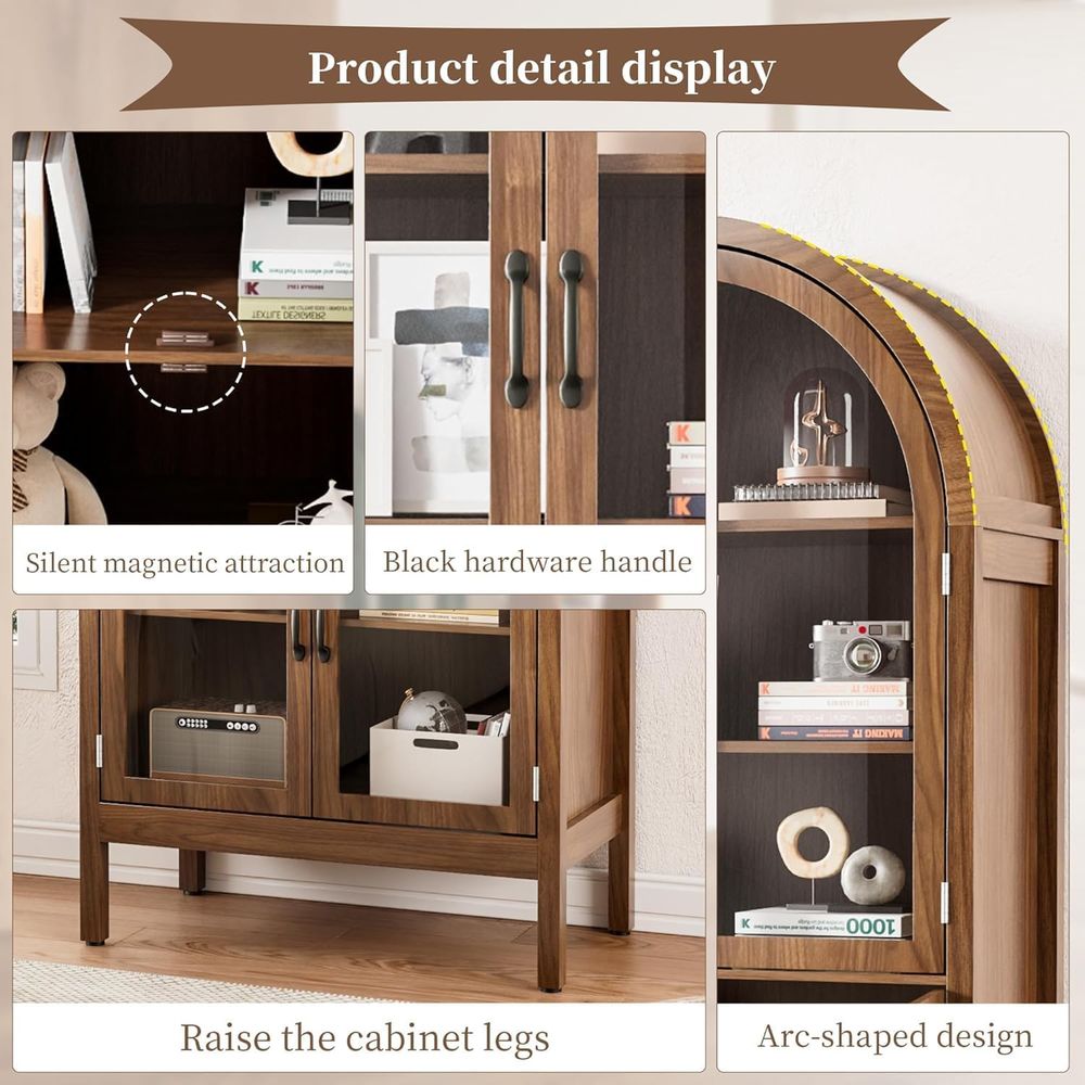 70.9 Tall Walnut Acrylic Glass - Glass Cabinet Display ulasan dan harga