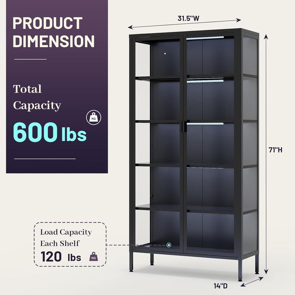 71 High Glass Display Cabinet  - Glass Cabinet Display ulasan dan harga