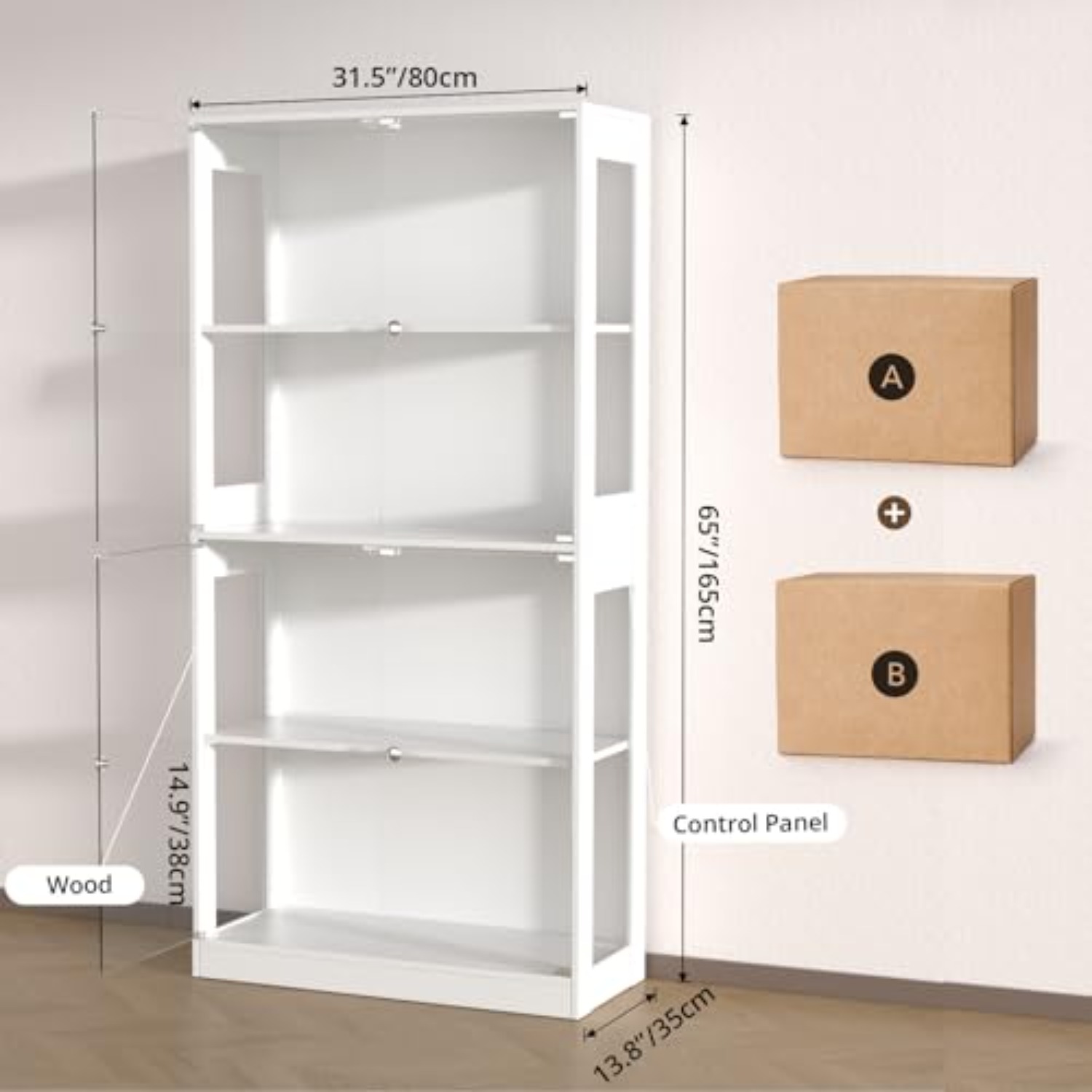 65'' Display Cabinet with Glas - Glass Cabinet Display ulasan dan harga