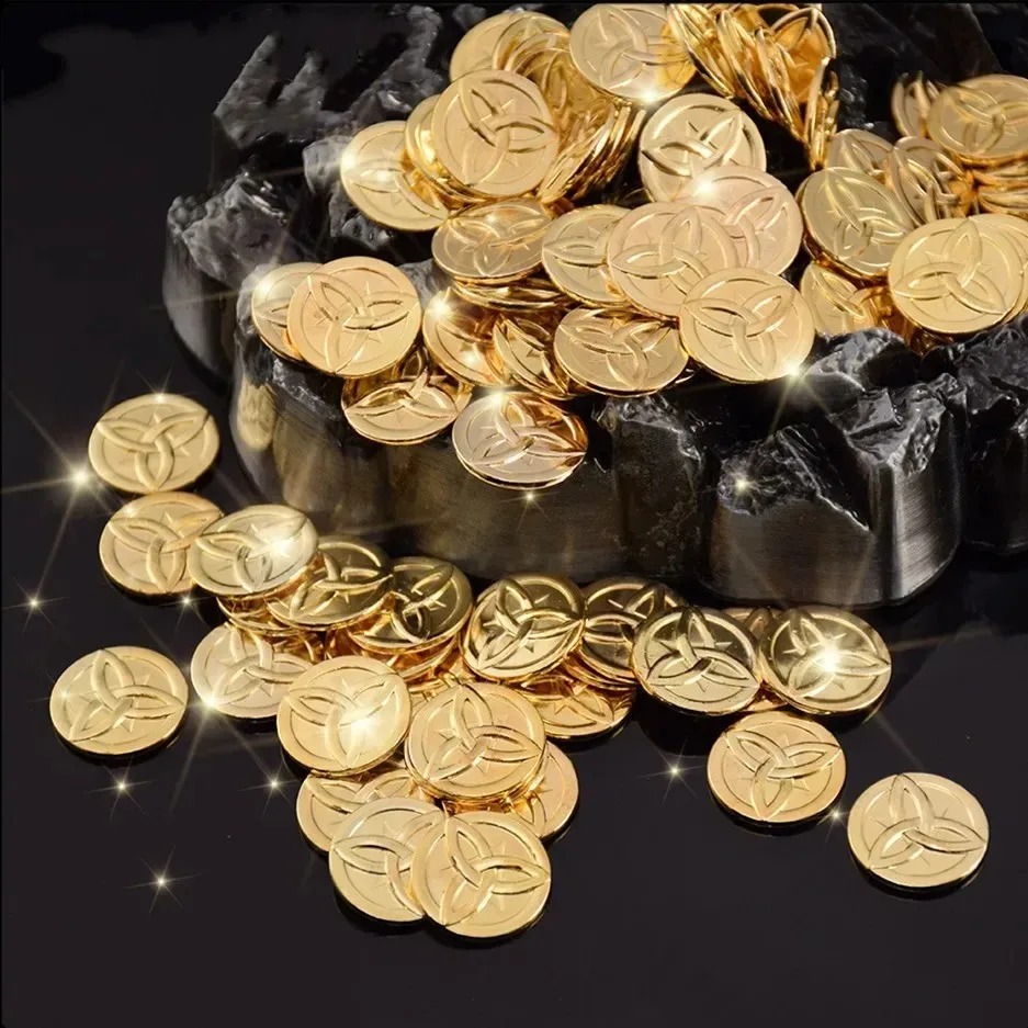 10Pcs Genshin Impact Zinc Allo - Arcade Game Coin ulasan dan harga