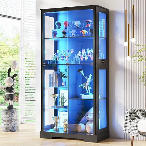 71” Glass Display Cabinet with - Glass Cabinet Display ulasan dan harga