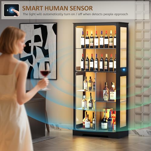 71” Glass Display Cabinet with - Glass Cabinet Display ulasan dan harga