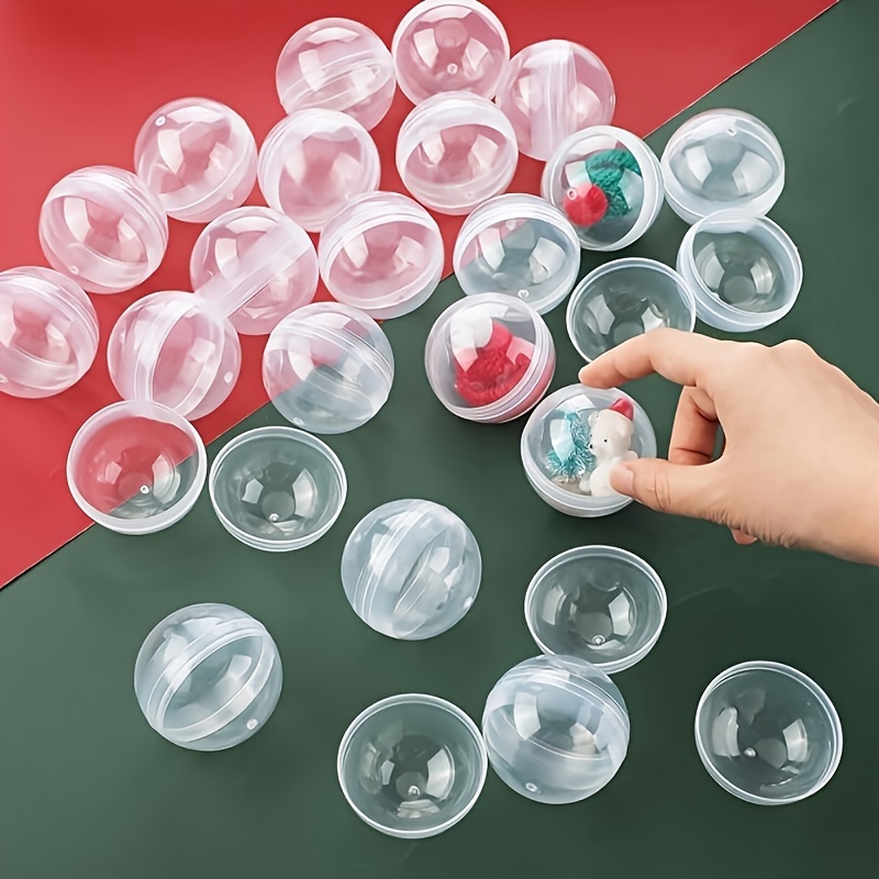 100pcs Clear Plastic Round Cap - Prize Capsule Toy Machine ulasan dan harga