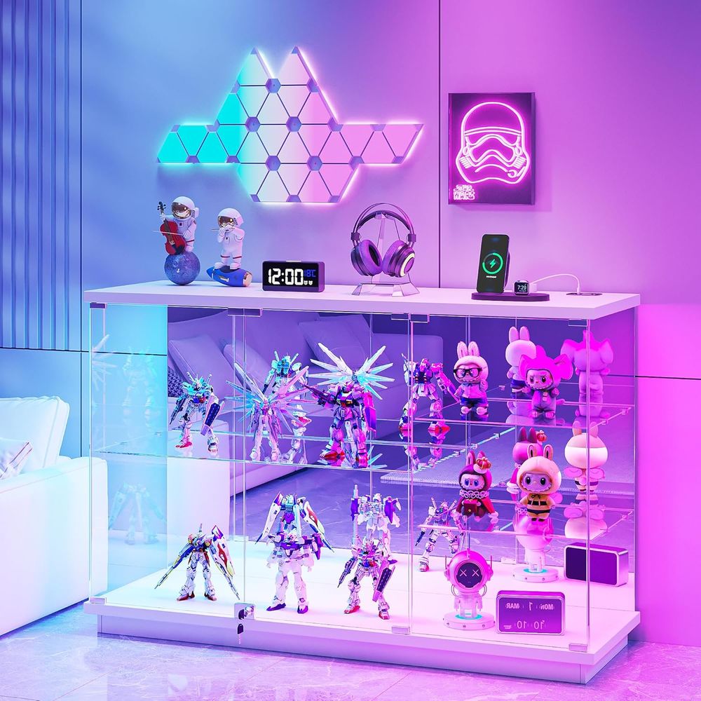 White High Gloss Glass Display - Glass Cabinet Display ulasan dan harga